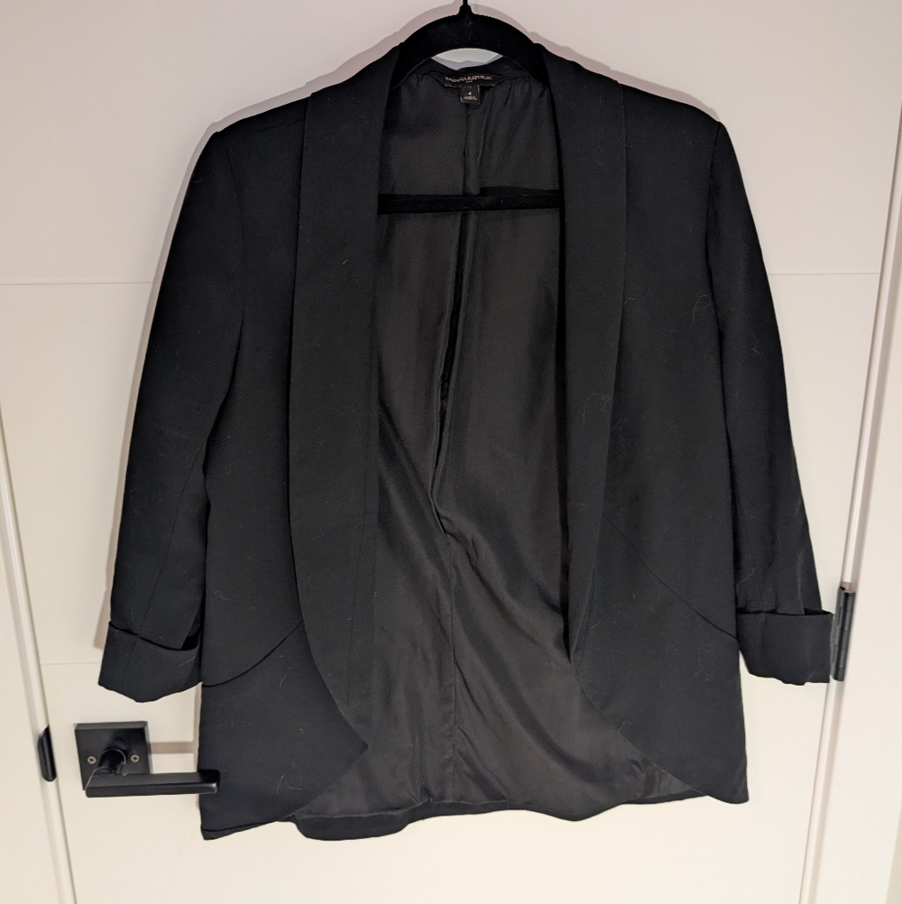 Banana Republic Black Open Front Blazer Size 4